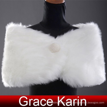 Grace Karin Elegante Design Inverno Branco Falso Pele De Casamento Casamento Brincos CL2616